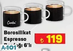 BOROSİLLİKAT ESPRESSO BARDAĞI 6'LI